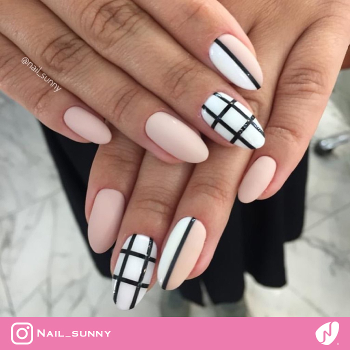 Grid and Striped Nail Designs